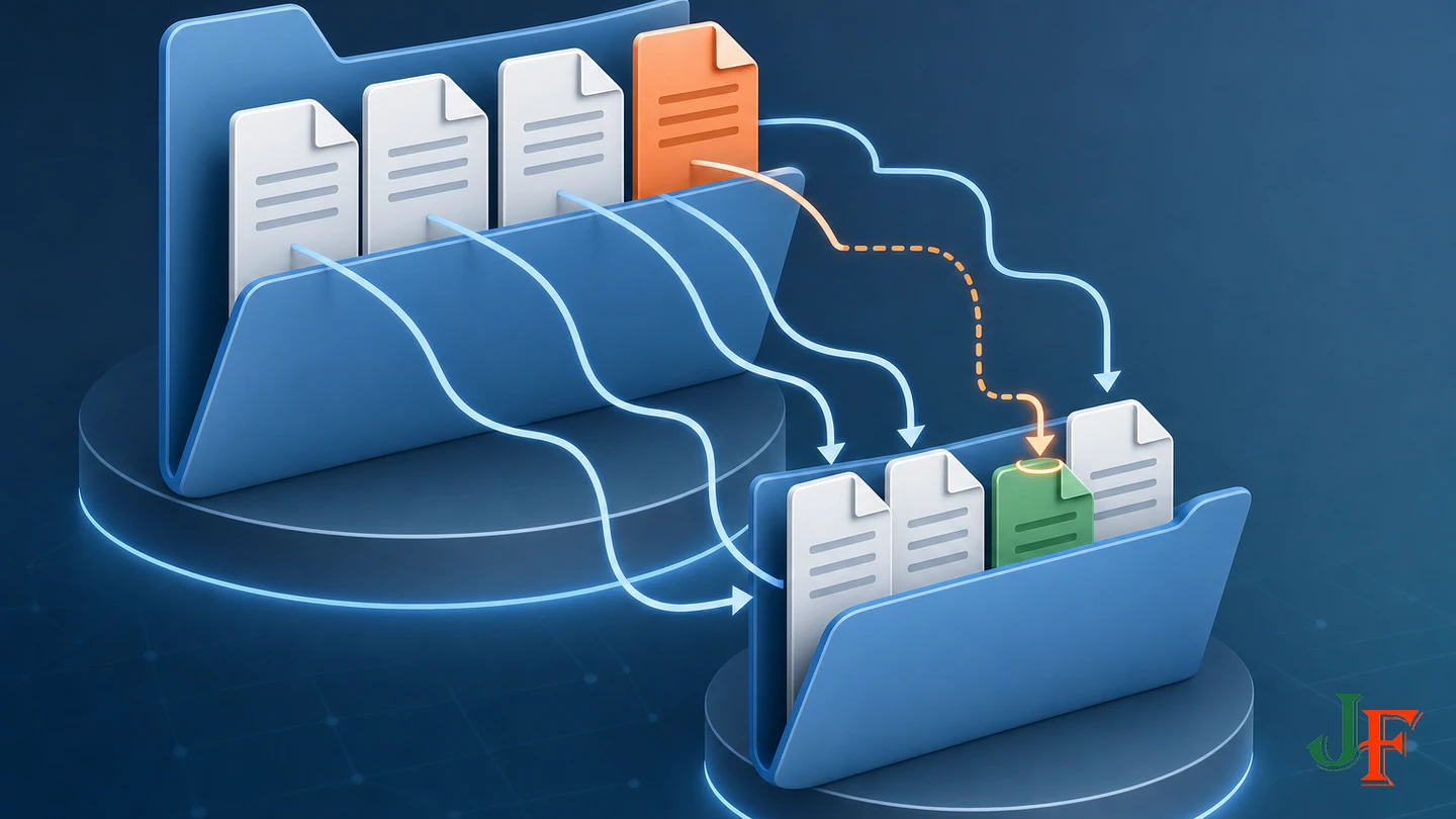 Parent template files flowing into a child template while one matching child file replaces its inherited counterpart.