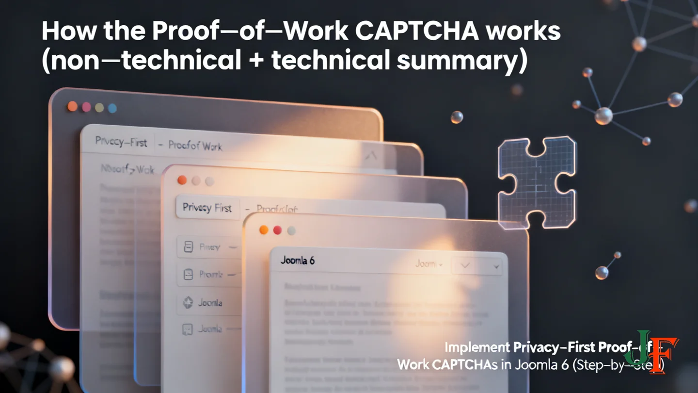 How The Proof Of Work Captcha Works Non Technical Technical Summary - Implement Privacy First Proof Of Work Captchas In Joomla 6 Step By Step