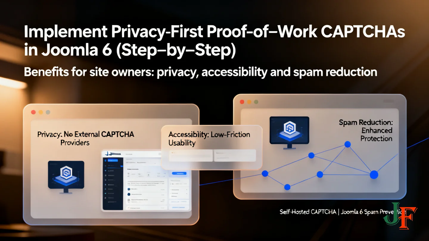 Benefits For Site Owners Privacy Accessibility And Spam Reduction - Implement Privacy First Proof Of Work Captchas In Joomla 6 Step By Step