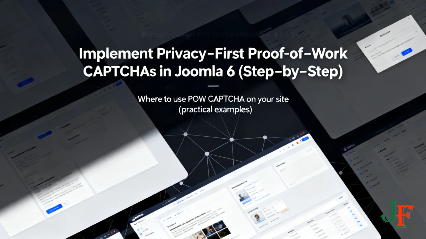 Where To Use Pow Captcha On Your Site Practical Examples - Implement Privacy First Proof Of Work Captchas In Joomla 6 Step By Step