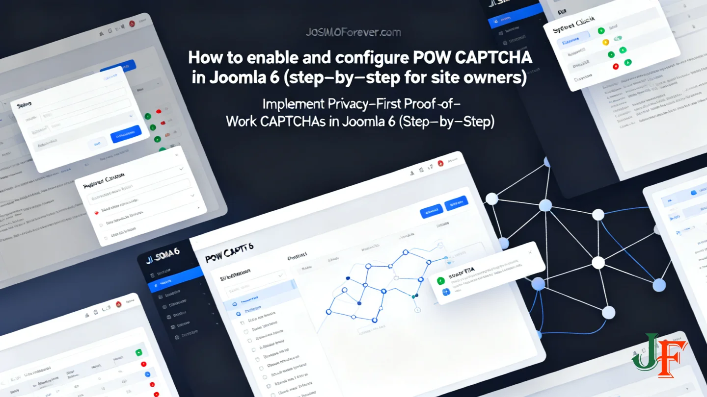 How To Enable And Configure Pow Captcha In Joomla 6 Step By Step For Site Owners - Implement Privacy First Proof Of Work Captchas In Joomla 6 Step By Step