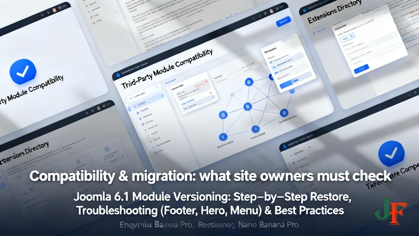 Compatibility Migration What Site Owners Must Check - Joomla 6 1 Module Versioning Step By Step Restore Troubleshooting Footer Hero Menu And Best