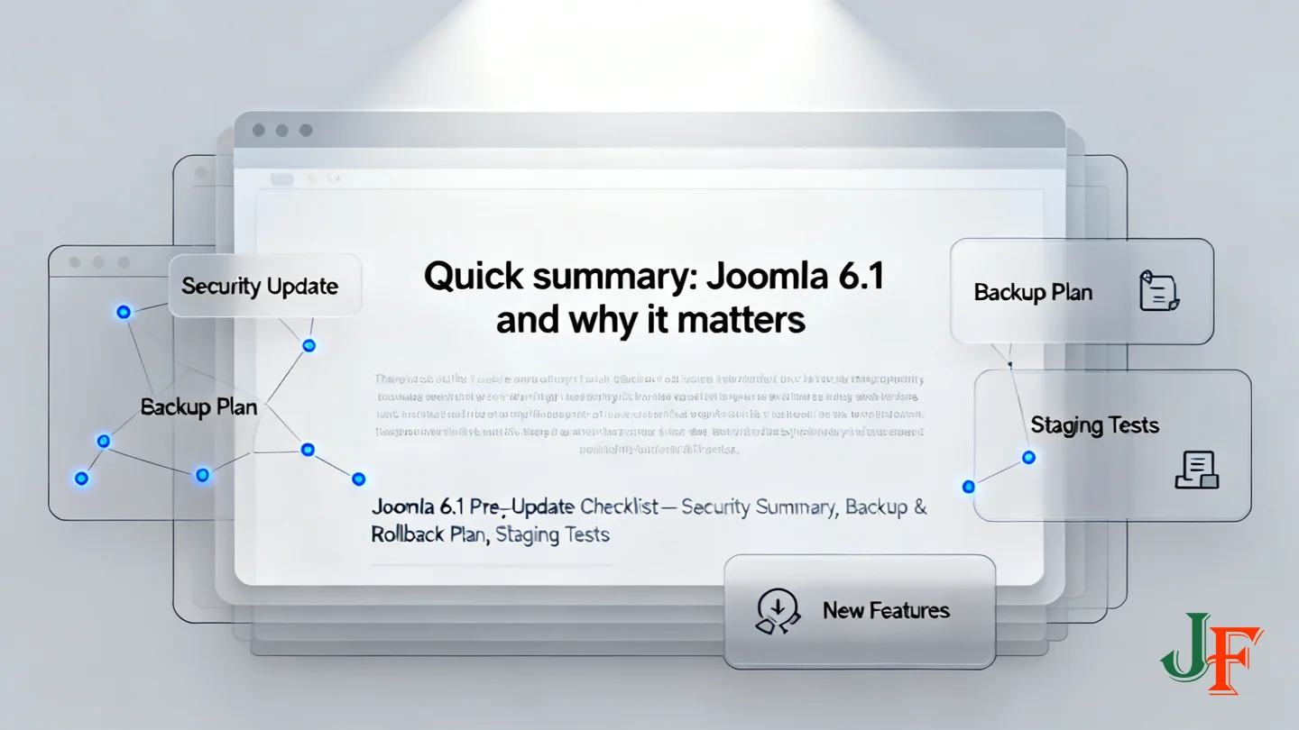 Quick Summary Joomla 6 1 And Why It Matters - Joomla 6 1 Pre Update Checklist Security Summary Backup And Rollback Plan Staging Tests