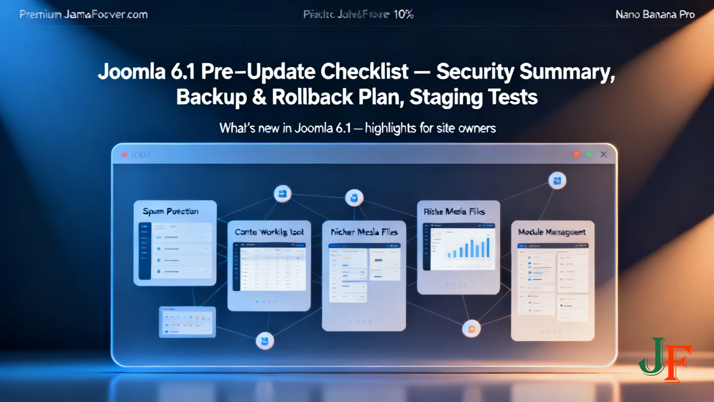What S New In Joomla 6 1 Highlights For Site Owners - Joomla 6 1 Pre Update Checklist Security Summary Backup And Rollback Plan Staging Tests