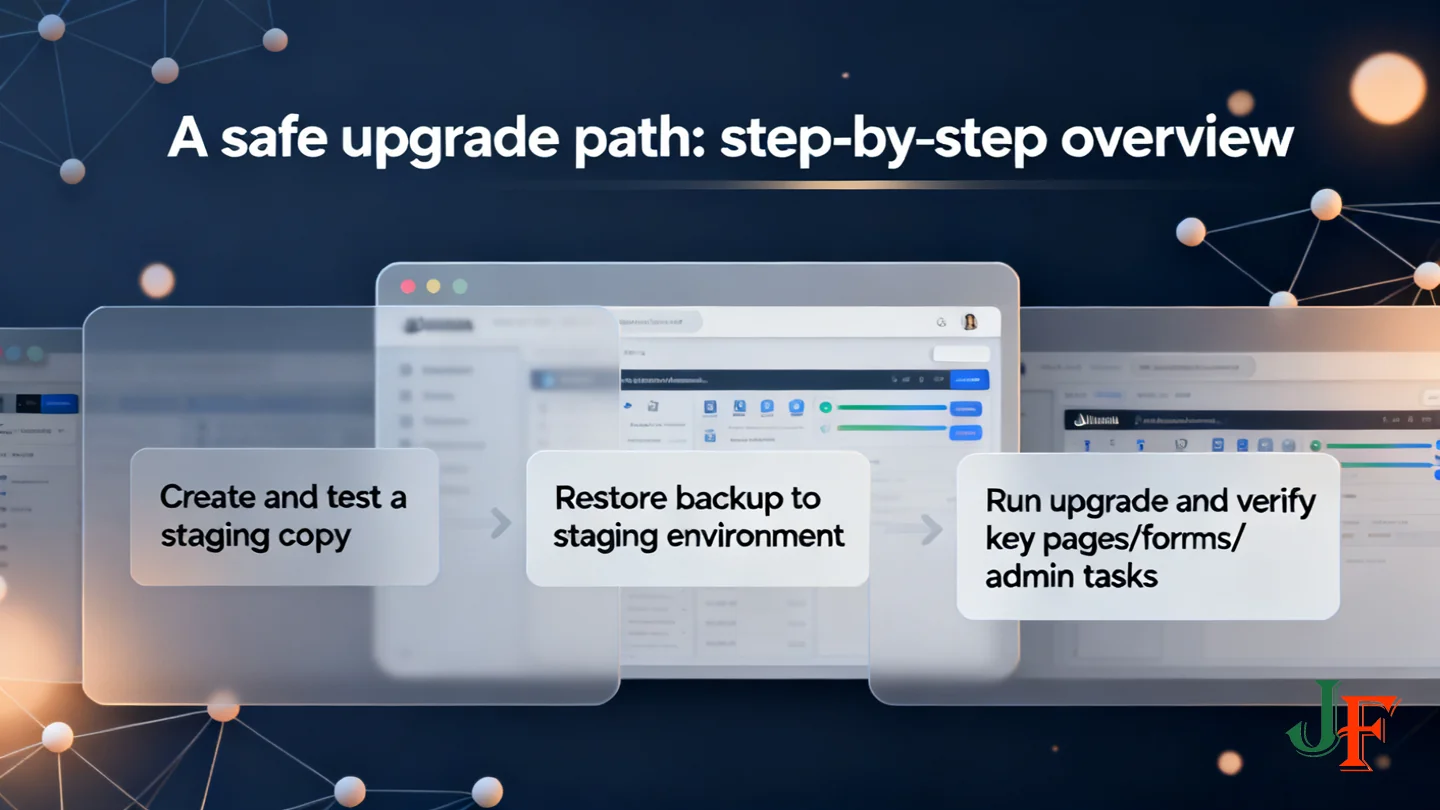 A Safe Upgrade Path Step By Step Overview - Joomla 6 1 Pre Update Checklist Security Summary Backup And Rollback Plan Staging Tests