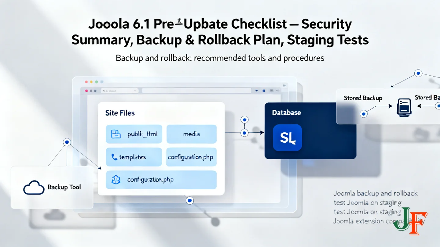 Backup And Rollback Recommended Tools And Procedures - Joomla 6 1 Pre Update Checklist Security Summary Backup And Rollback Plan Staging Tests