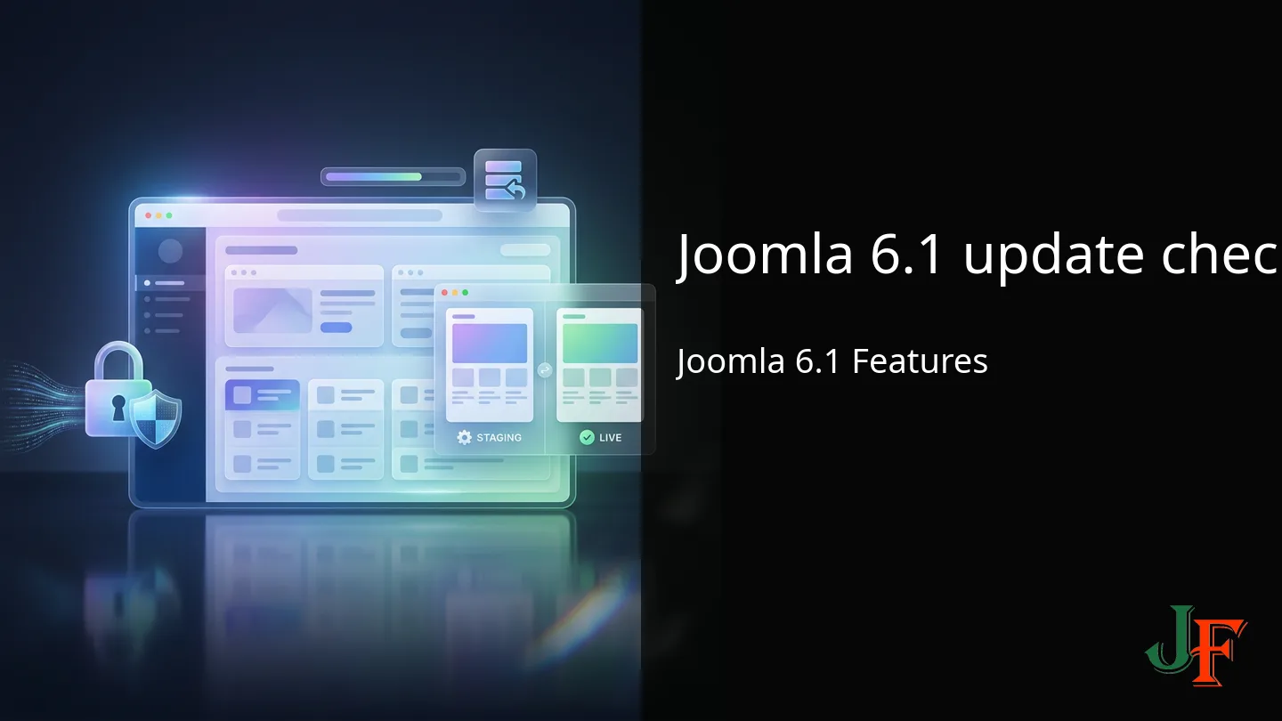 Fulltext image for Joomla 6.1 Pre‑Update Checklist — Security Summary, Backup & Rollback Plan, Staging Tests
