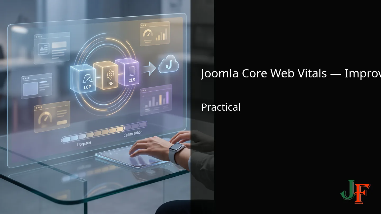 Fulltext image for Joomla Core Web Vitals: Priority Fixes for LCP, INP & CLS — Quick Wins and Playbook