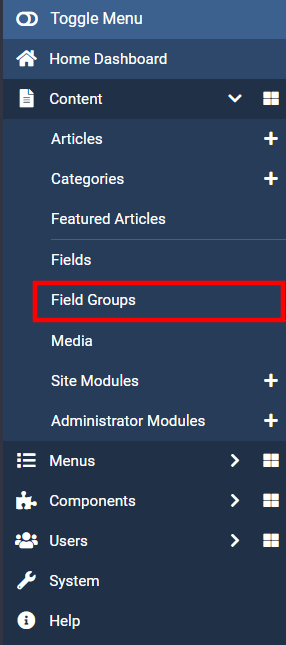 Joomla 4 - Create field groups